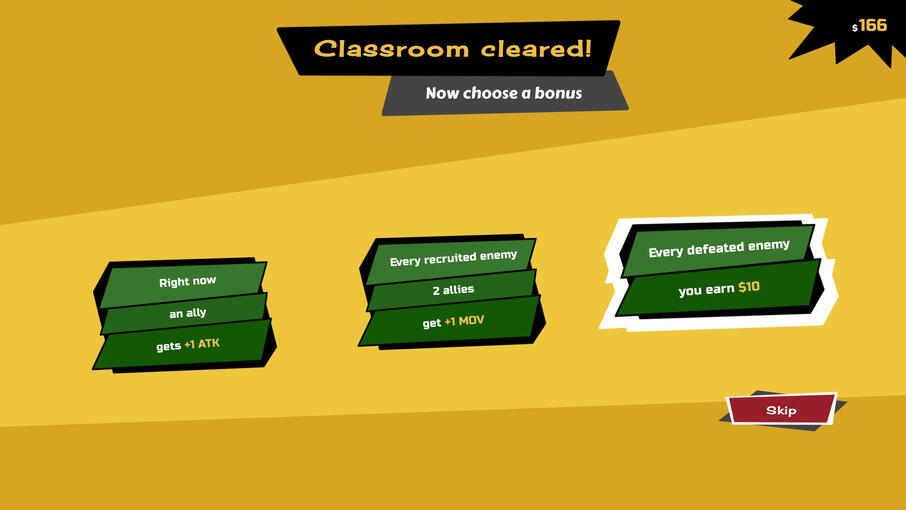 Choosing a bonus after clearing a room
